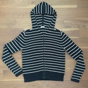 Eileen Fisher striped linen zipped hoodie / cardigan - worn twice (ECU)